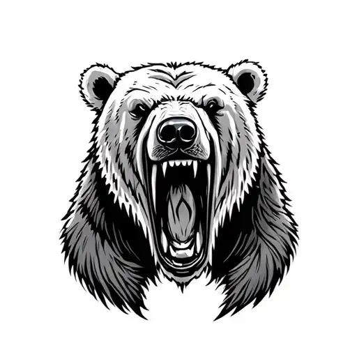 Fierce Polar Bear Tattoo Design