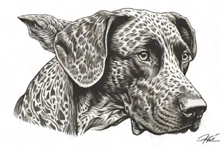 German Shorthair Dog Pointing Towards