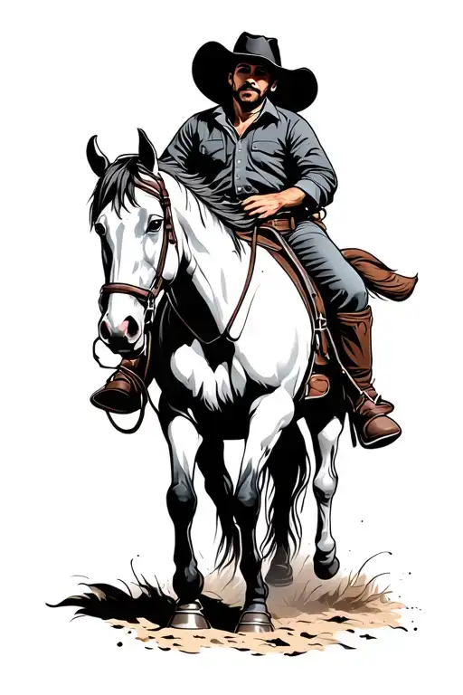 Cowboy Riding A Horse