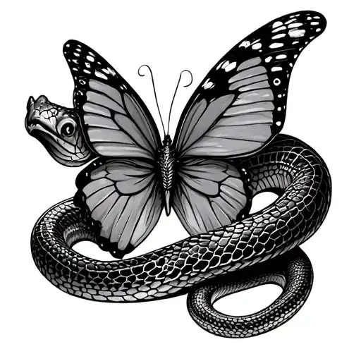 Snake And Butterfly