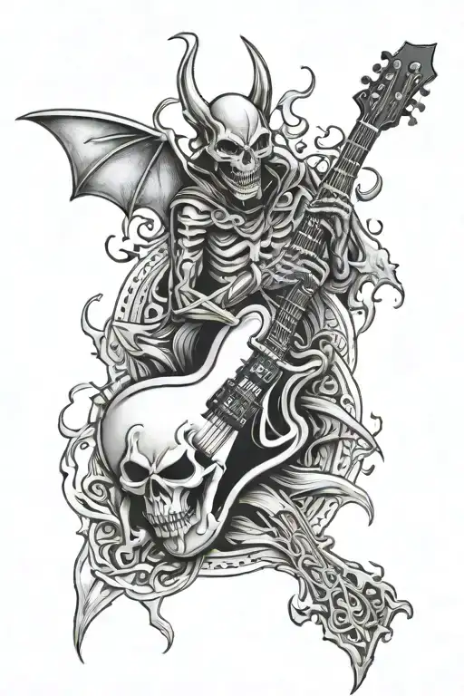 Death Bat And Warlock Guitar