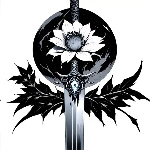 Nier Automata 2B With Sword And Lunar Tear Flower