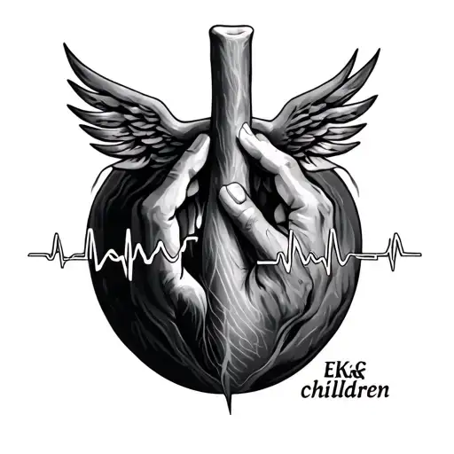 Ekg With The Name Of My Children