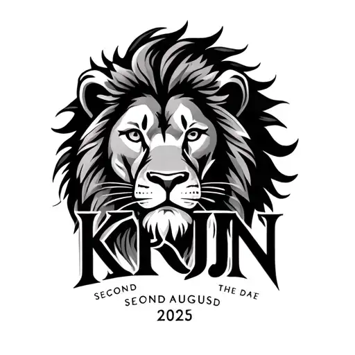 The Name Krijn Written With A Lion And His Birthdate The Second Of August 2025