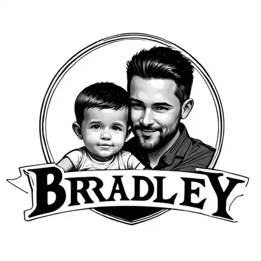 Father And Son Tattoo Using The Last Name Bradley