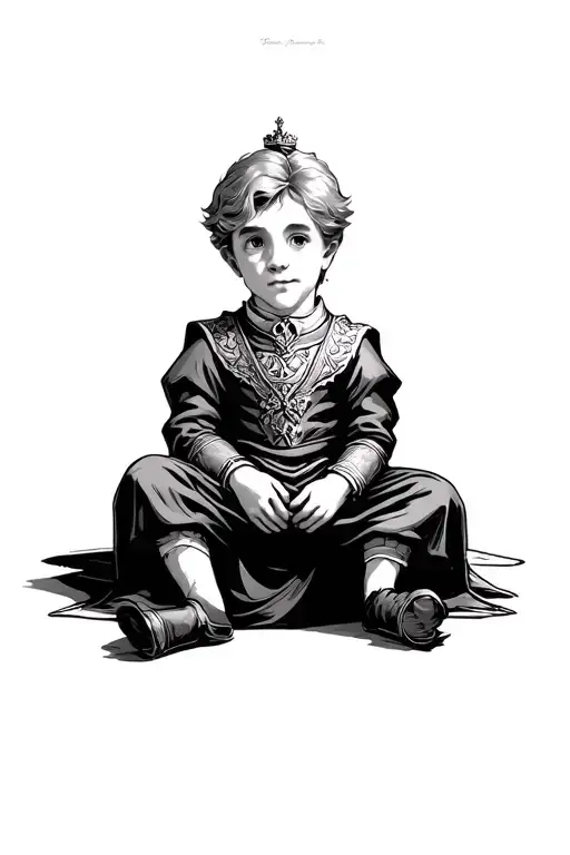 Little Prince Sitting Looking