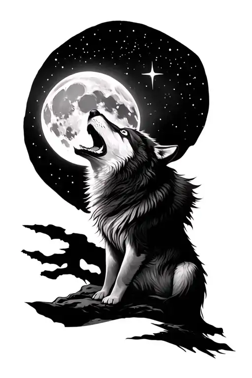 Wolf Howling At The Moon