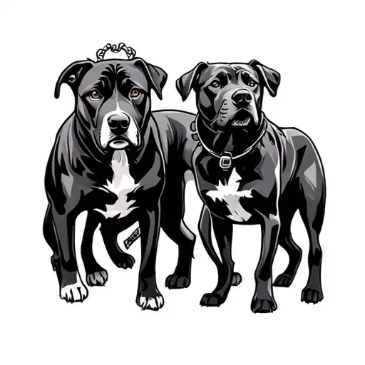 Guardian Or Protector Dogs Standing Guard
