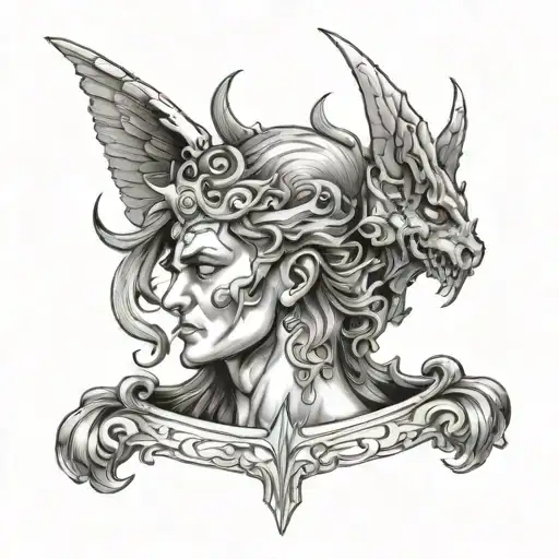 Angel Cutting The Head Off A Demon