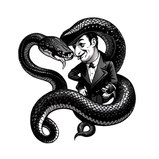 The Monopoly Man Is Choked By A Snake