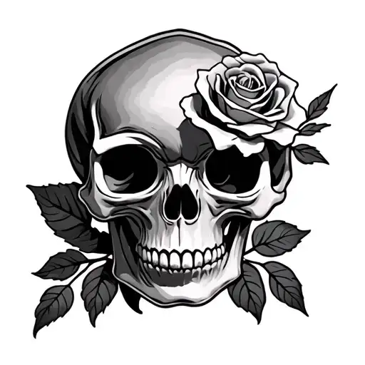 Skull And Rose And Stitch Pattern