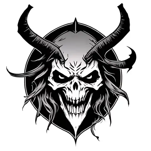 Reaper And A Demon Stencil