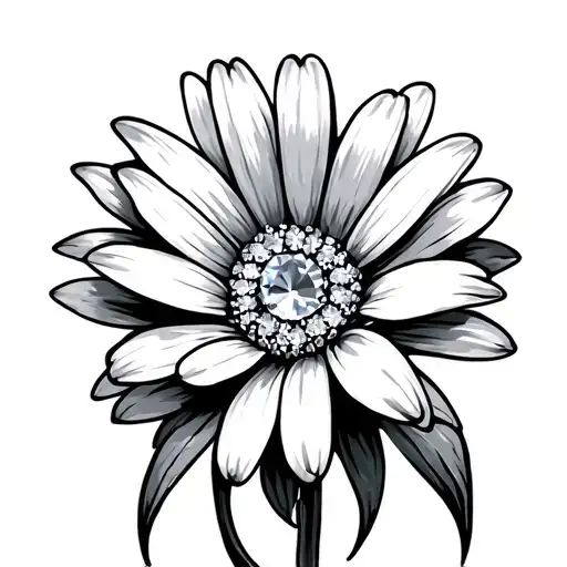 Daisy Flowers With Diamonds