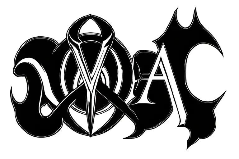 Alpha Omega Logo Incorporated With Ares God Of War Symbol