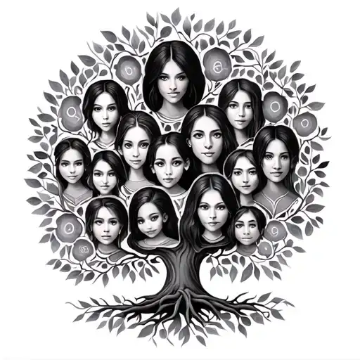 Family Tree With Each Members Name Only