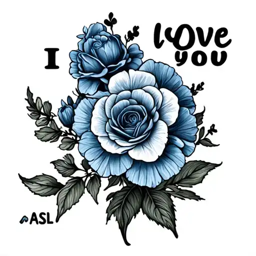 Blue Bonnet With Asl I Love You