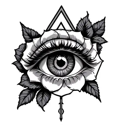 Eye Of Providence With Rose Surrounded