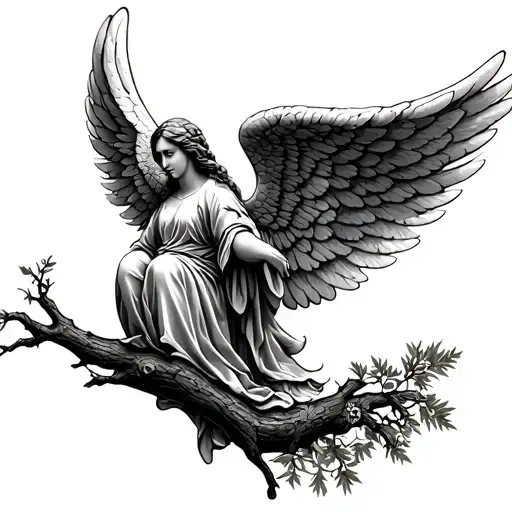 St Joseph Cedar Tree Angel Wings