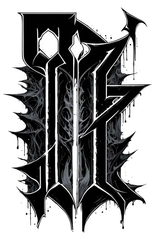 Gothic Brutalism Black Abstract Dynamic Modern Neogothic Dark Lettering