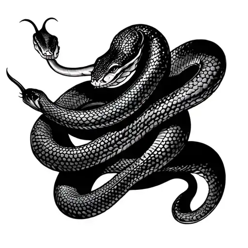 Snake Intertwined Symbolizing