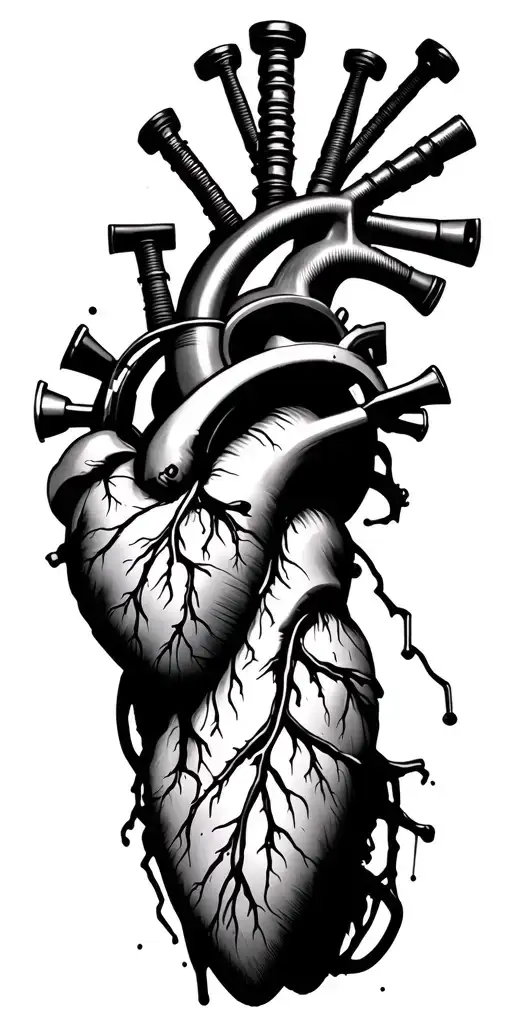 Mechanical Heart With Tv Antennas
