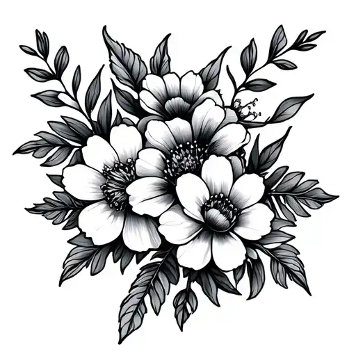 May Flowers Intertwined With August And October Flowers