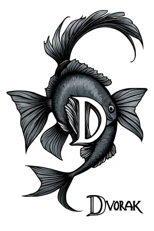 A Fish Made Out Of The Old English Letters Dvorak With The D Being The Tail