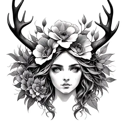 Ametrius Goddess Antlers Flower Third Eye