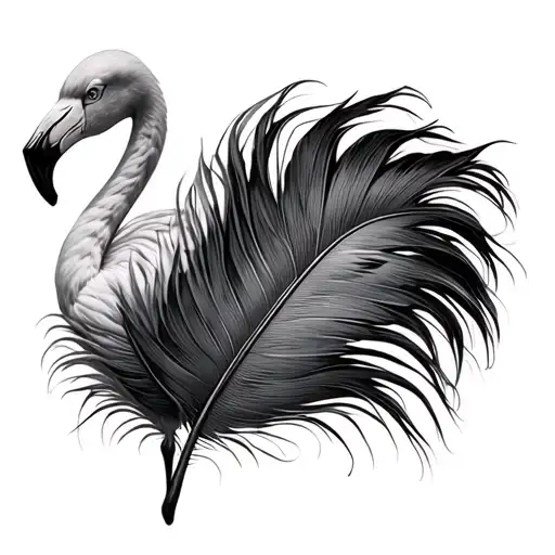 Majestic Flamingo Feather