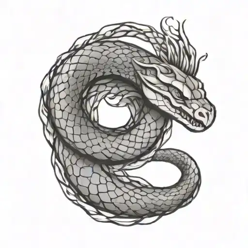 Stone Ouroboros Snake