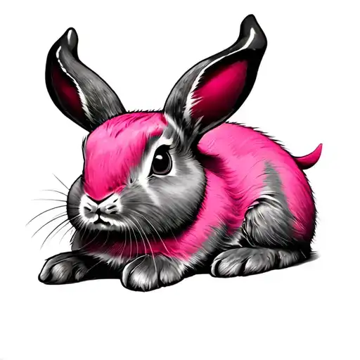 Pink Bunny With Devil's Horns