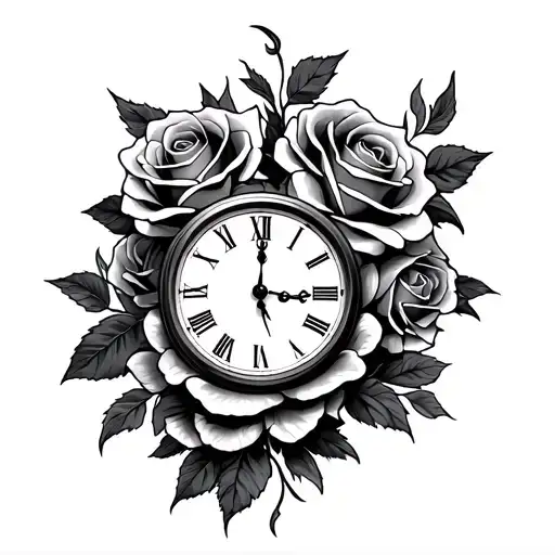 Roses With A Clock