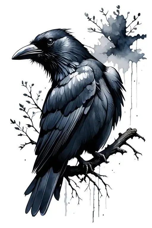 Forest Raven Watercolour Background