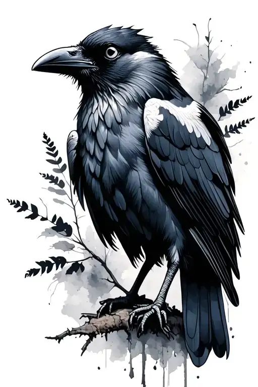 Forest Raven Watercolour Background
