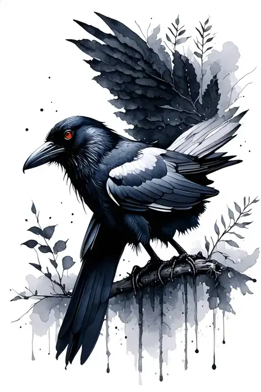 Forest Raven Watercolour Background