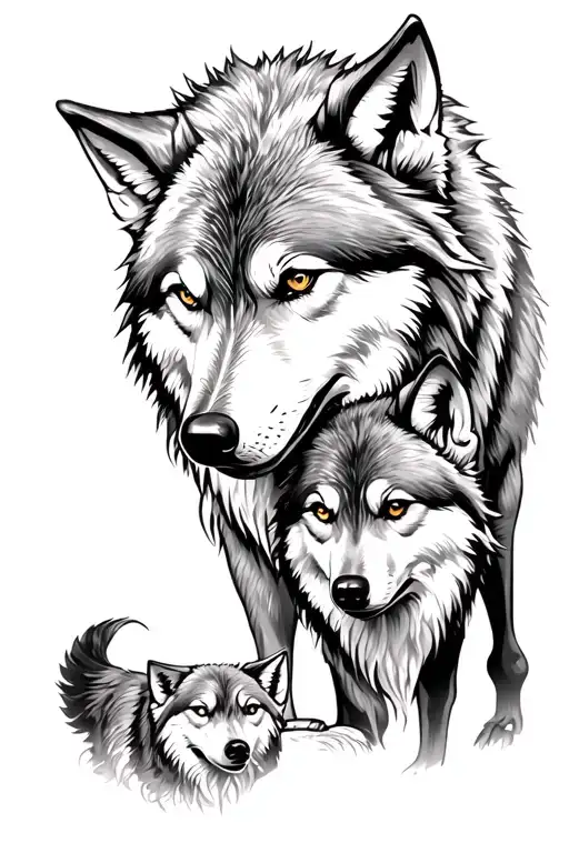 Papa Wolf And Son Wolf