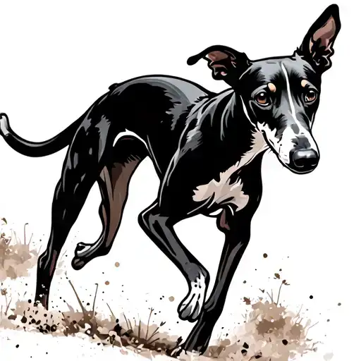 Whippet Dog Silhouette Running