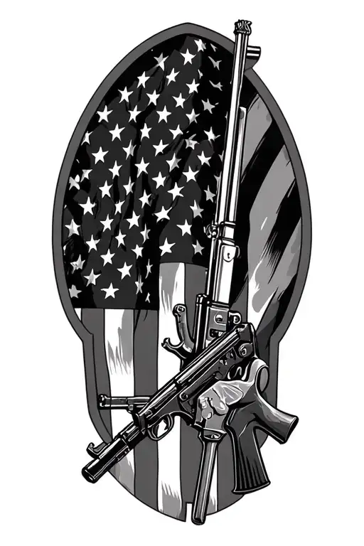 Marine Corps Guns American Flag Military Reast In Peace Rj Newton