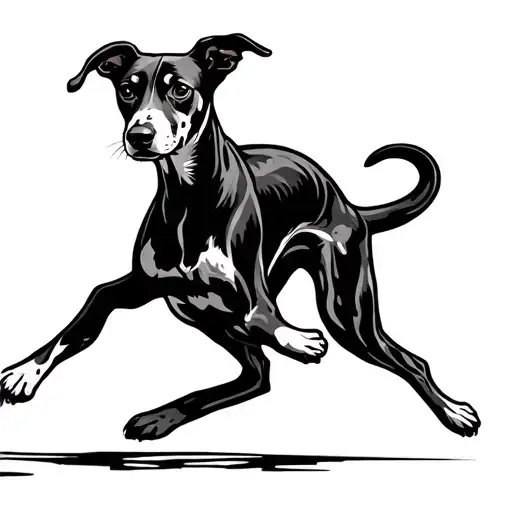 Whippet Dog Silhouette Running