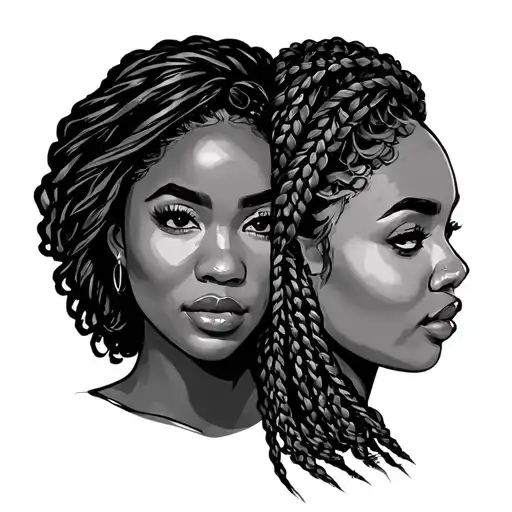 Black Woman With Half Of Her Hair Braided And The Other Half Of Her Hair Down With Curls