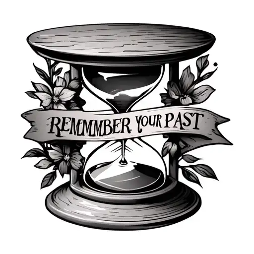 Hourglass And Text 'Remember Your Past'