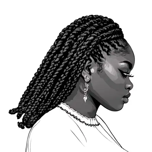 Black Woman With Half Her Hair Braided