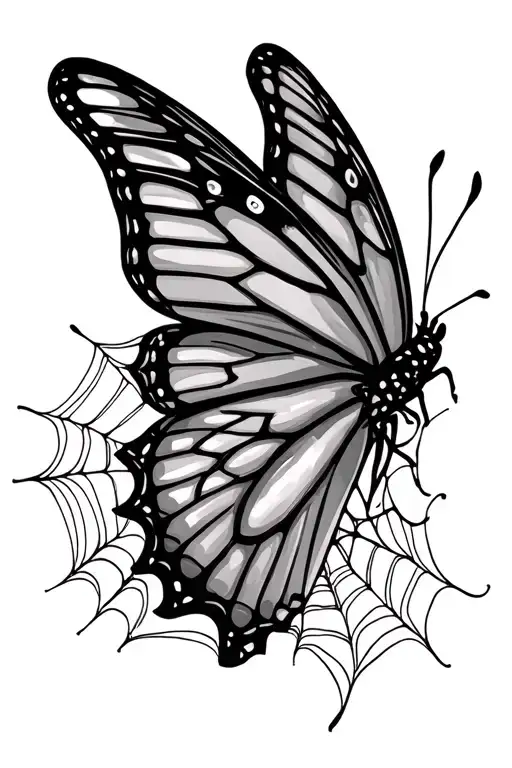 Butterfly With Spiderweb Wings
