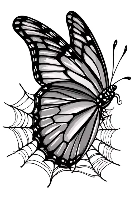 Butterfly With Spiderweb Wings