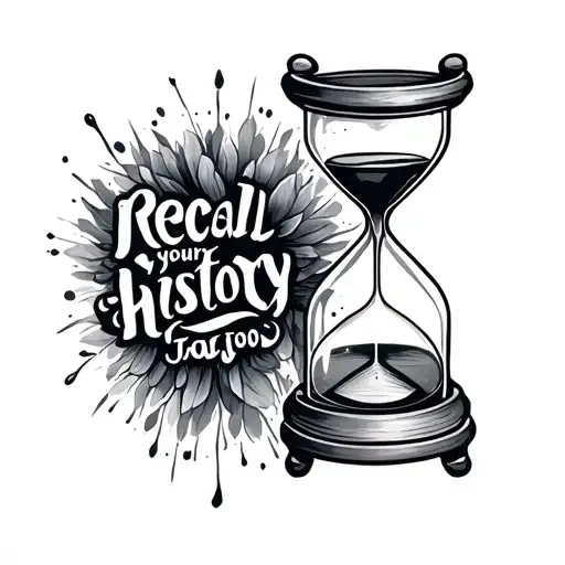 Simple Hourglass And Text 'Recall Your History'