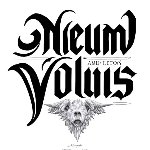 Meum Volnus In New Roman Font The Letter And Jaron In Cursive In Middle
