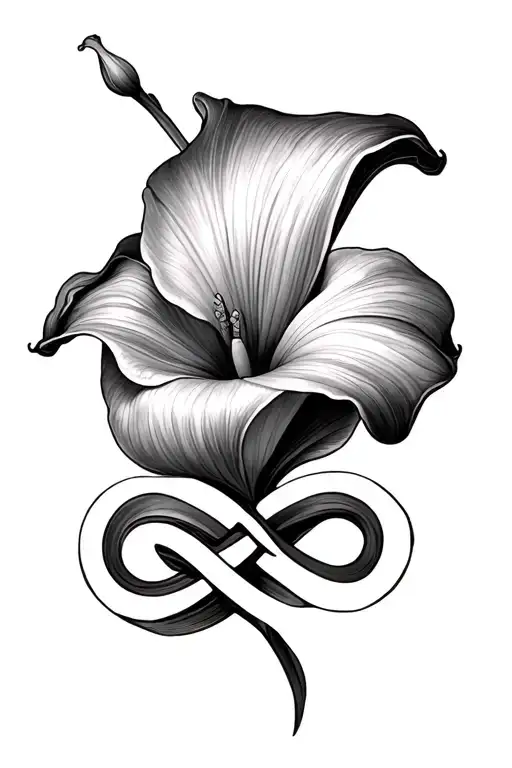 Calla Lilly With Infinity Symbol Combined