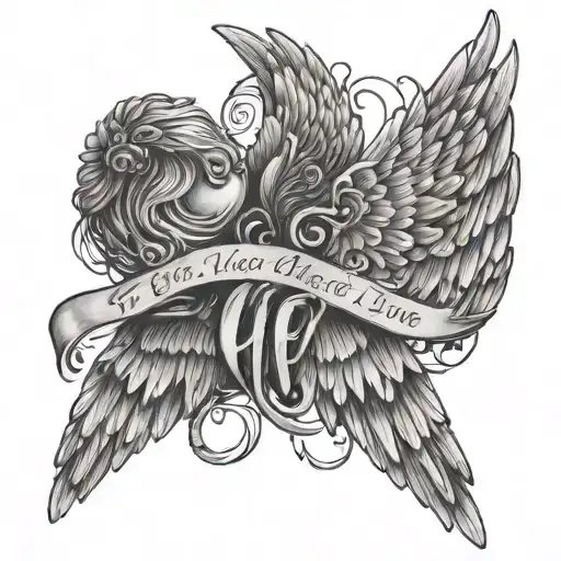 The Words Made With Love With Angel Wings