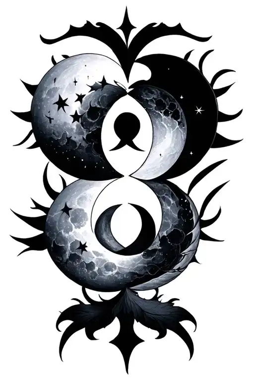 Twin Symbol And Moon