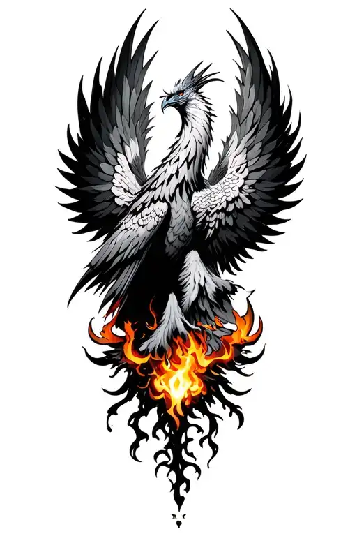 Fierceful Phoenix Rising From The Ashes Symbolizing Overcoming